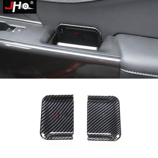 Car Rear Door Handles Bowl Cup Cover Trims Decor Carbon Fiber for Ford F150 2021