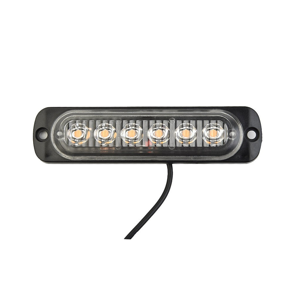 Amber/Yellow 6LED Truck/Car Flashing Lights Grille 24V-12V Traffic