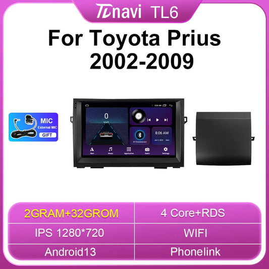 for Toyota Prius 20 2002-09 Car Radio Android Multimedia Video Player GPS Navi