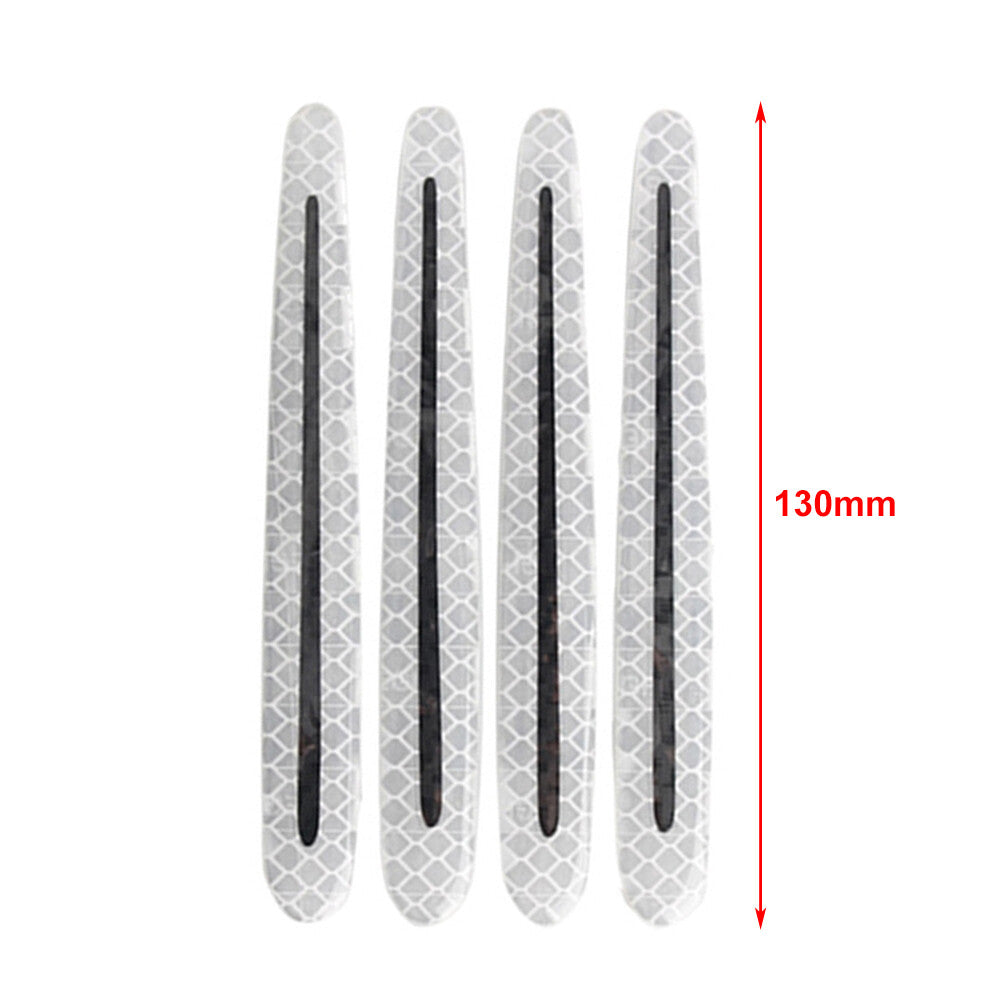 Blue Carbon Fiber Look Car Door Handle Reflective Sticker Scratches Protection