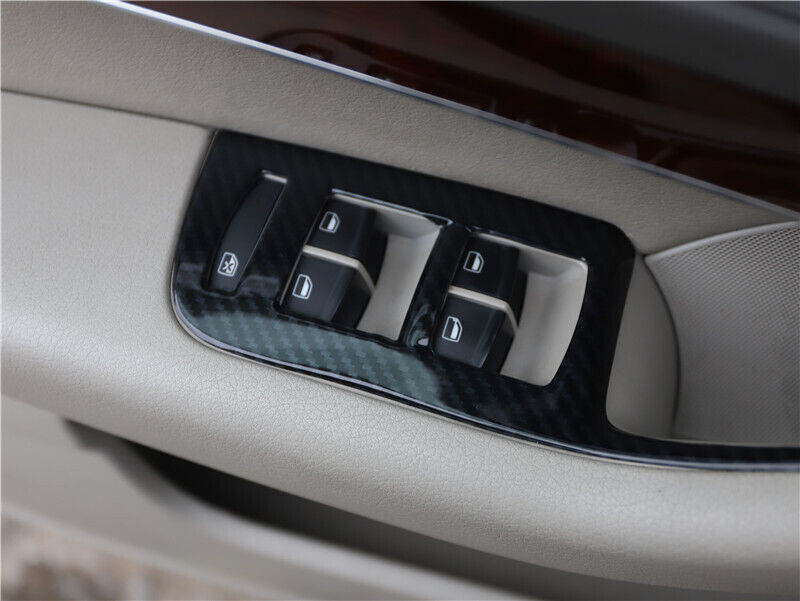 Glass Window Lifting Lock Panel Trim 6PCS Fit for Audi A6L 05-2011 Carbon Fiber