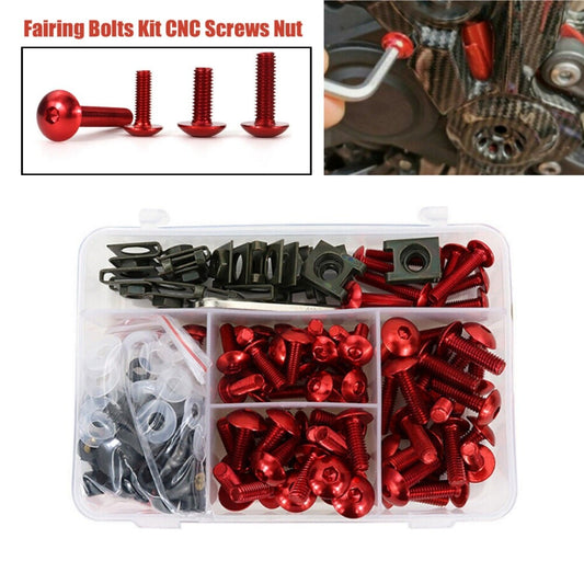 Red CNC Motorcycle Complete Fairing Bolts Kit Bodywork Screws Nuts for Kawasaki