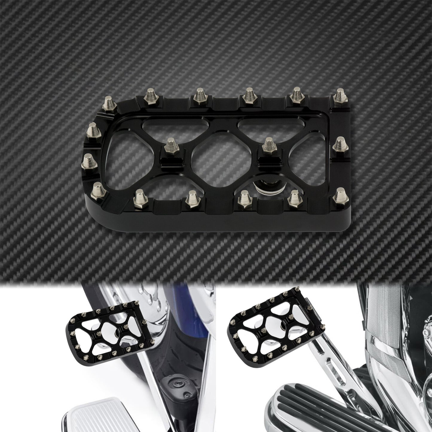 Black MX Style Brake Pedal Pad Fit for Harley Electra Glide 1980-2021 Softail FL