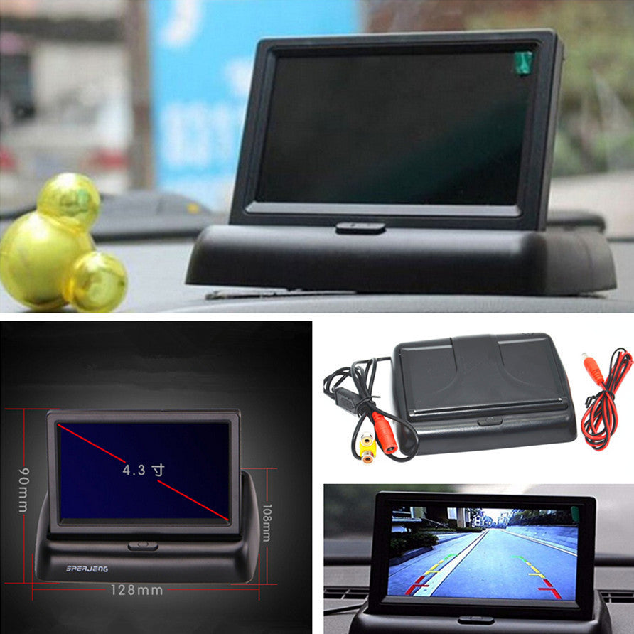 Car Backup Reverse image Display Foldable 4.3 Inch Color LCD TFT Monitor Screen