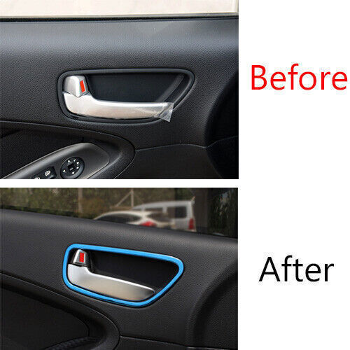 Car Inner Door Handle Cover Trim 4 Fit for Kia K3 Forte 2014-2018 Blue Titanium