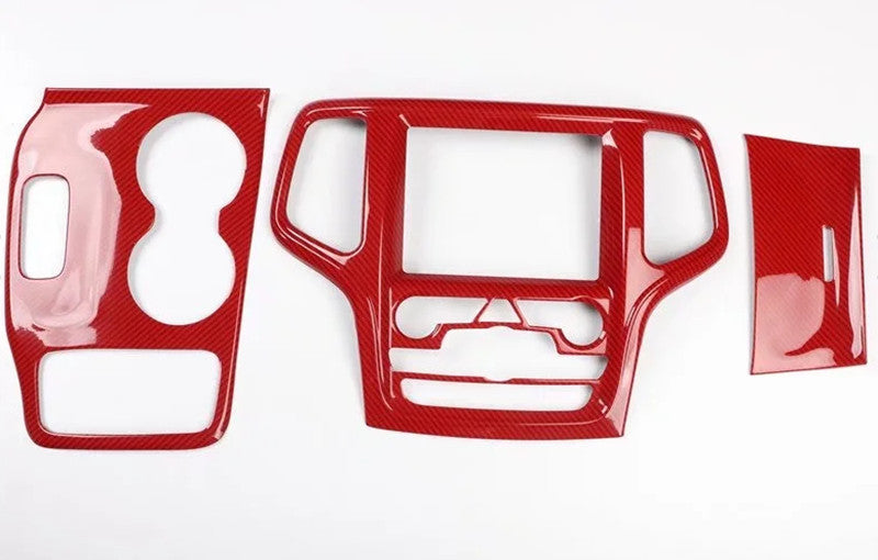 Red Carbon Fiber Interior Kit Cover Trims for Jeep Grand Cherokee 2014-2018-2019