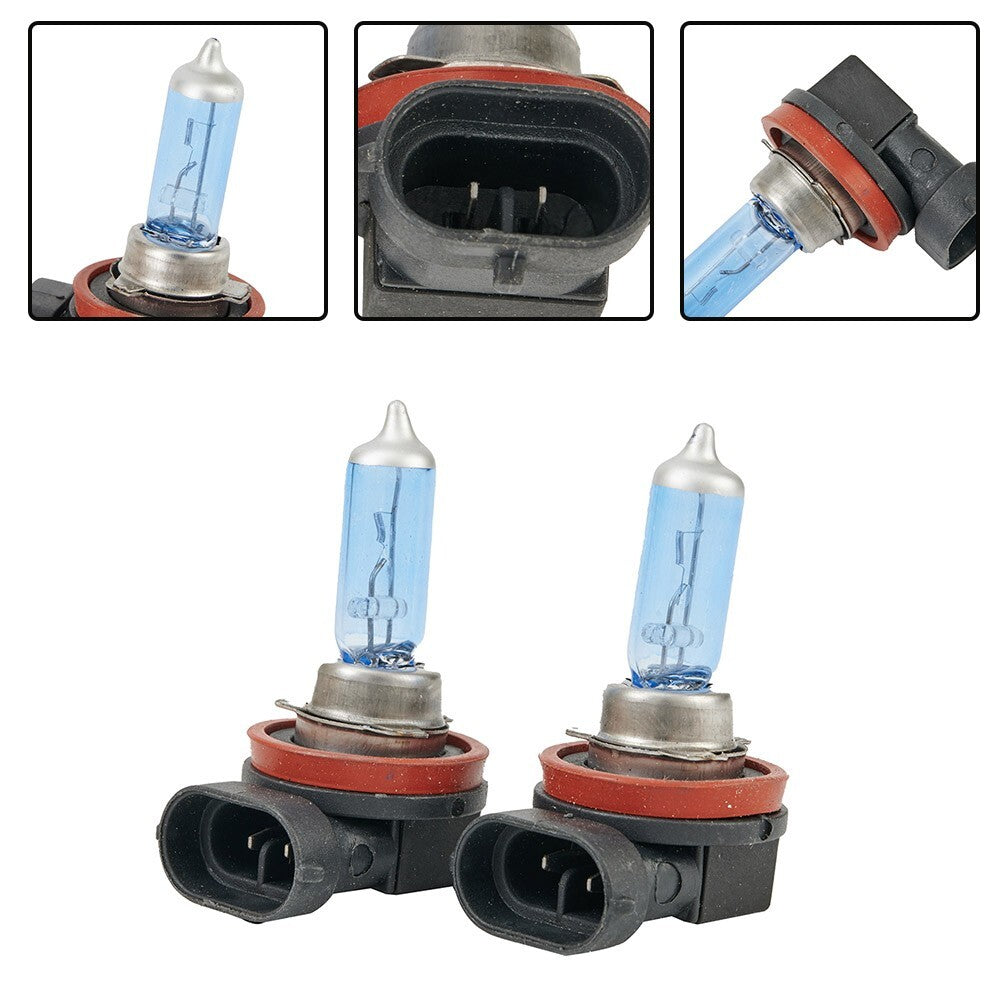 2X H11 12V 100W 6000K Xenon Gas Halogen Headlight White Bright Light Lamps Bulb