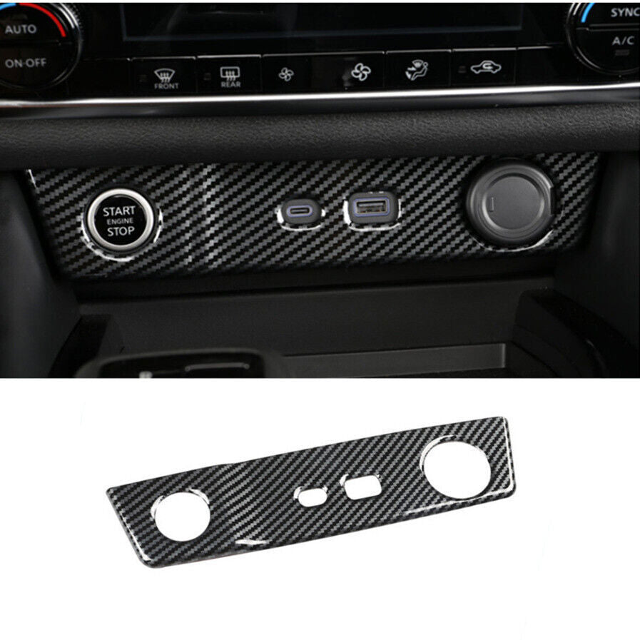 for Nissan Rogue 21-2023 Console Usb Power Trim Panel Cover Carbon Fiber Look 1X