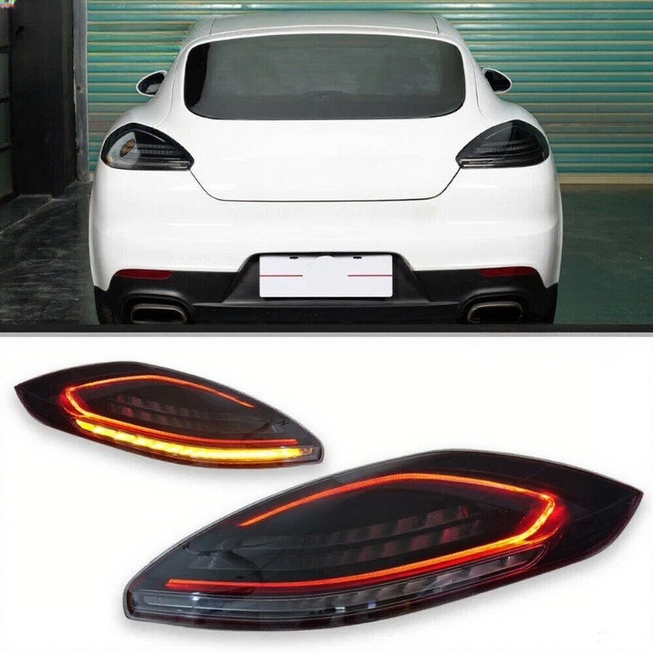 for Porsche for Panamera 970.2 2014-2016 LR Smoked LED Taillight Assembly Replace