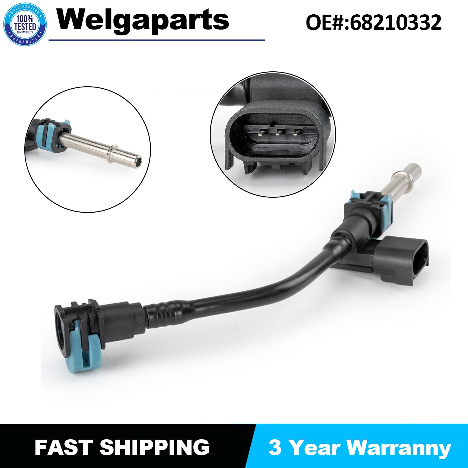 1X Fuel Pressure Sensor Jumper 68210332AA 68210332 for Dodge 2013-2014 for Ram 1500