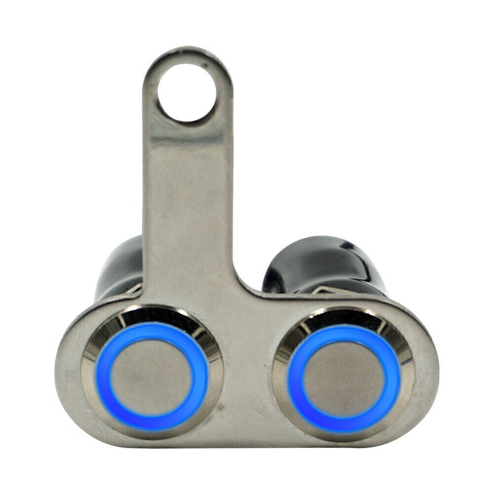 Left 12V LED Switch Handlebar Adjustable Mount Waterproof Switch Universal blue