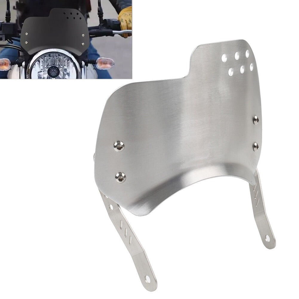 Motorcycle Windshield Windscreen Universal W/Bracket Fits 6-8 Round Headlight