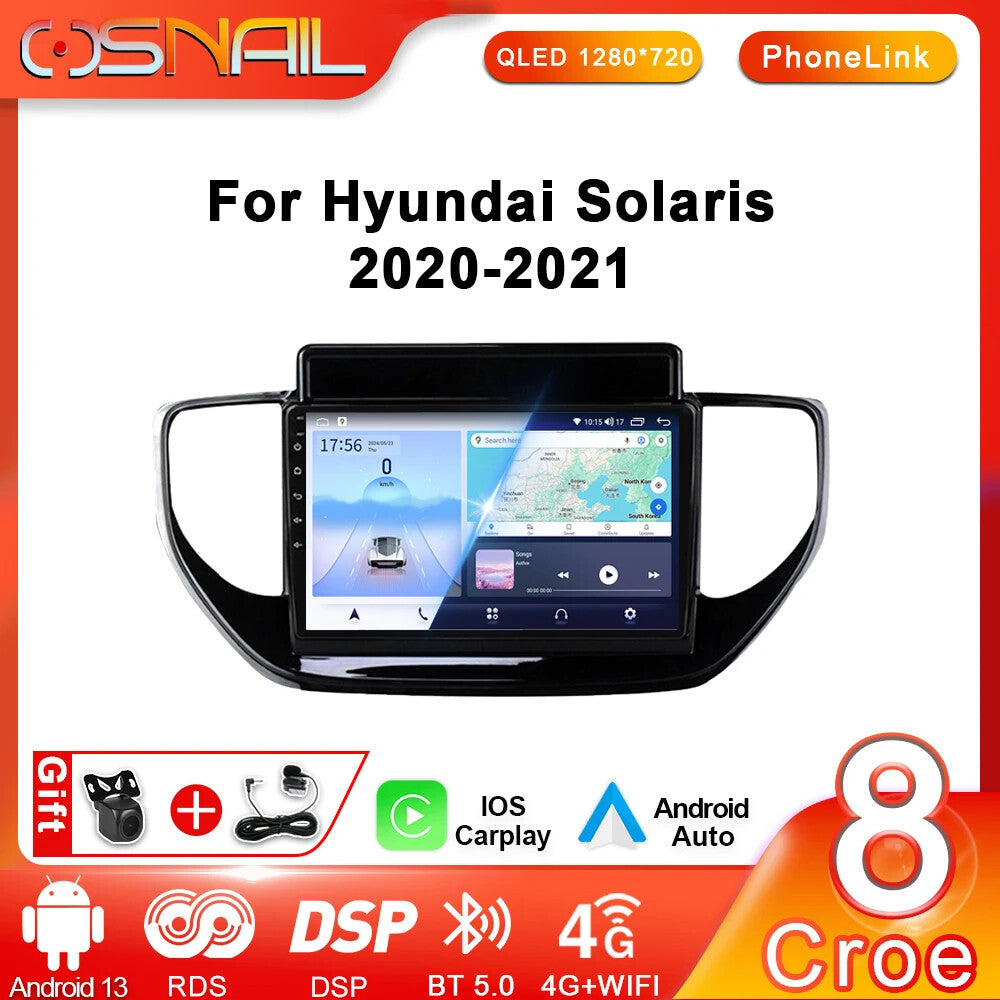 for Hyundai Solaris 2 II 2020-2021 Stereo CarPlay Car Radio Player Screen GPS