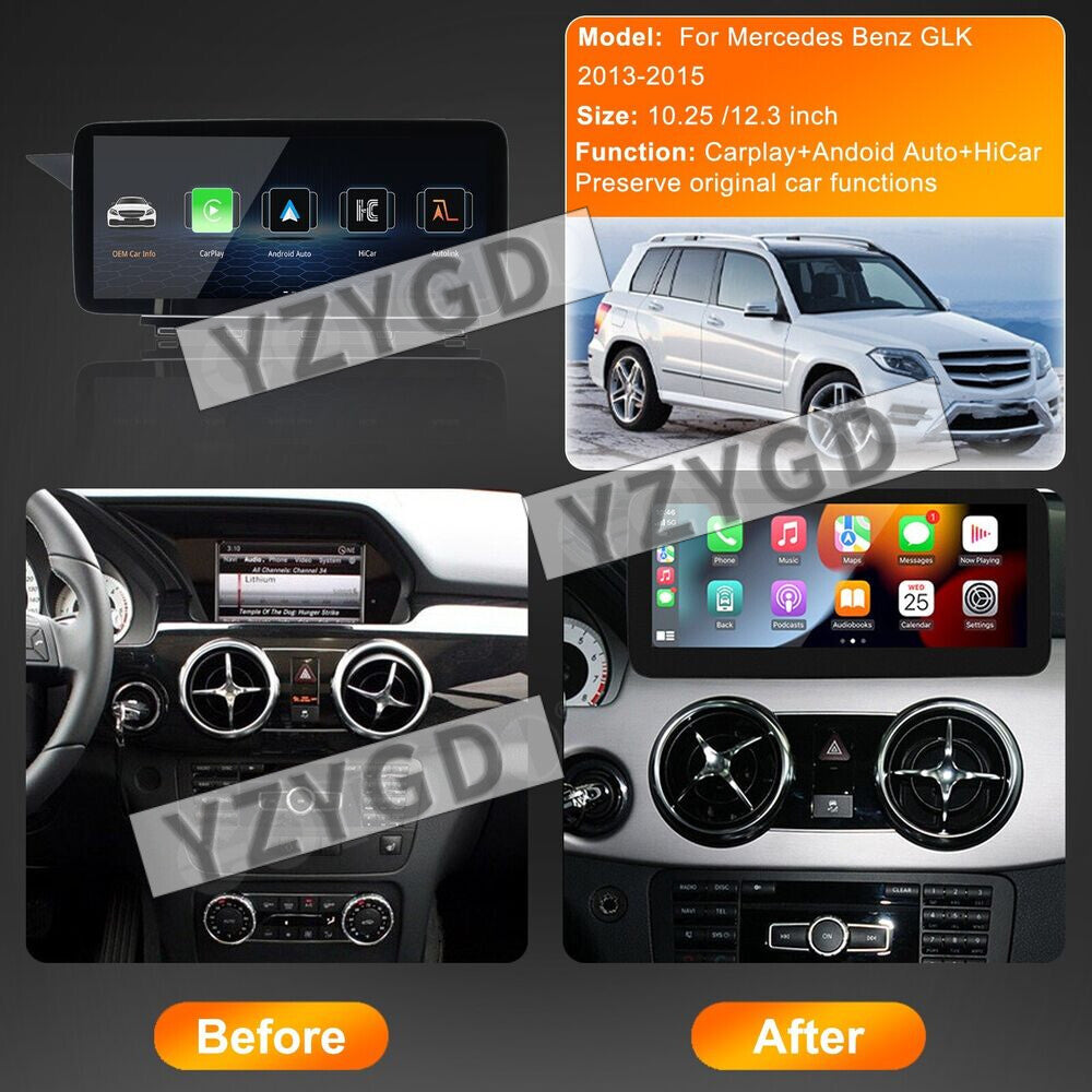 for Mercedes-Benz GLK X204 2013-2015 12.3 CarPlay Car Radio Multimedia Screen
