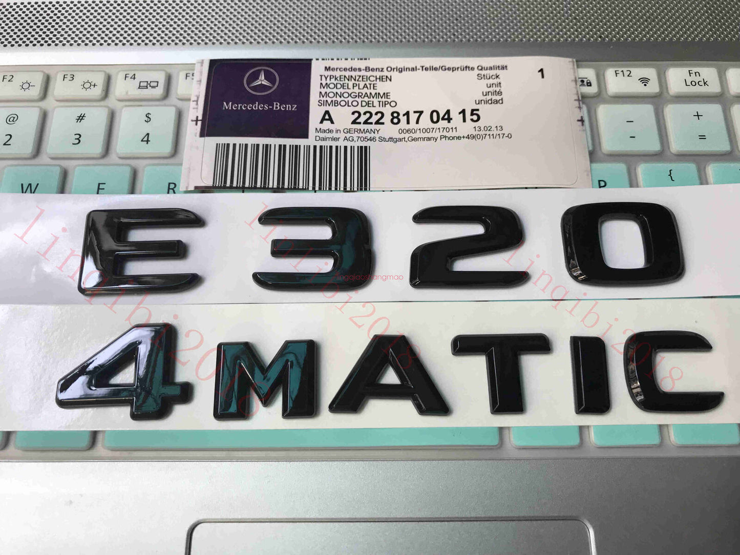 Gloss Black  E320 4 MATIC  Number Letters Trunk Badge Emblem for E320 4 MATIC
