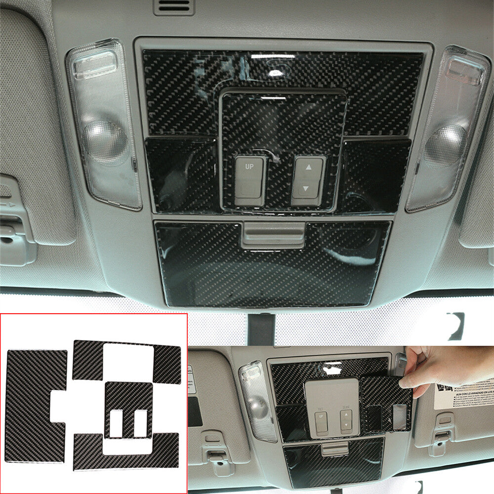 4¡Á Carbon Fiber Front Reading Light Lamp Panel Cover for T@yota Tundr@ 2014-2021