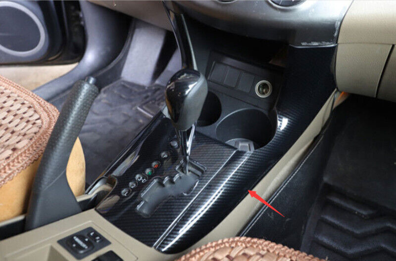 for Toyota RAV4 2006-12 Carbon ABS Center Console Gear Shift Side Cover Trim 2x