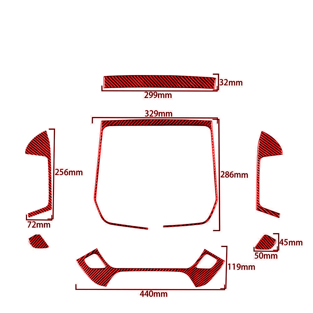 Carbon Fiber Center Console Cover Trim For Silverado for GMC for SIERRA 2014-2018 -A