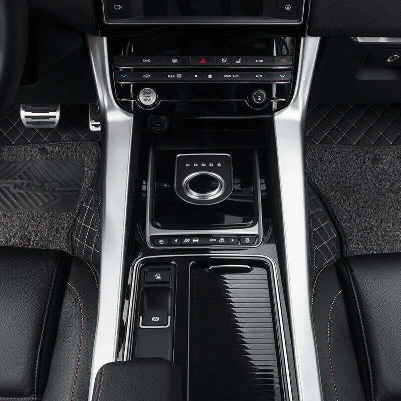 for Jaguar F-PACE 2016-2020 Silver Car Console Gear Shift Box Panel Trim Strips