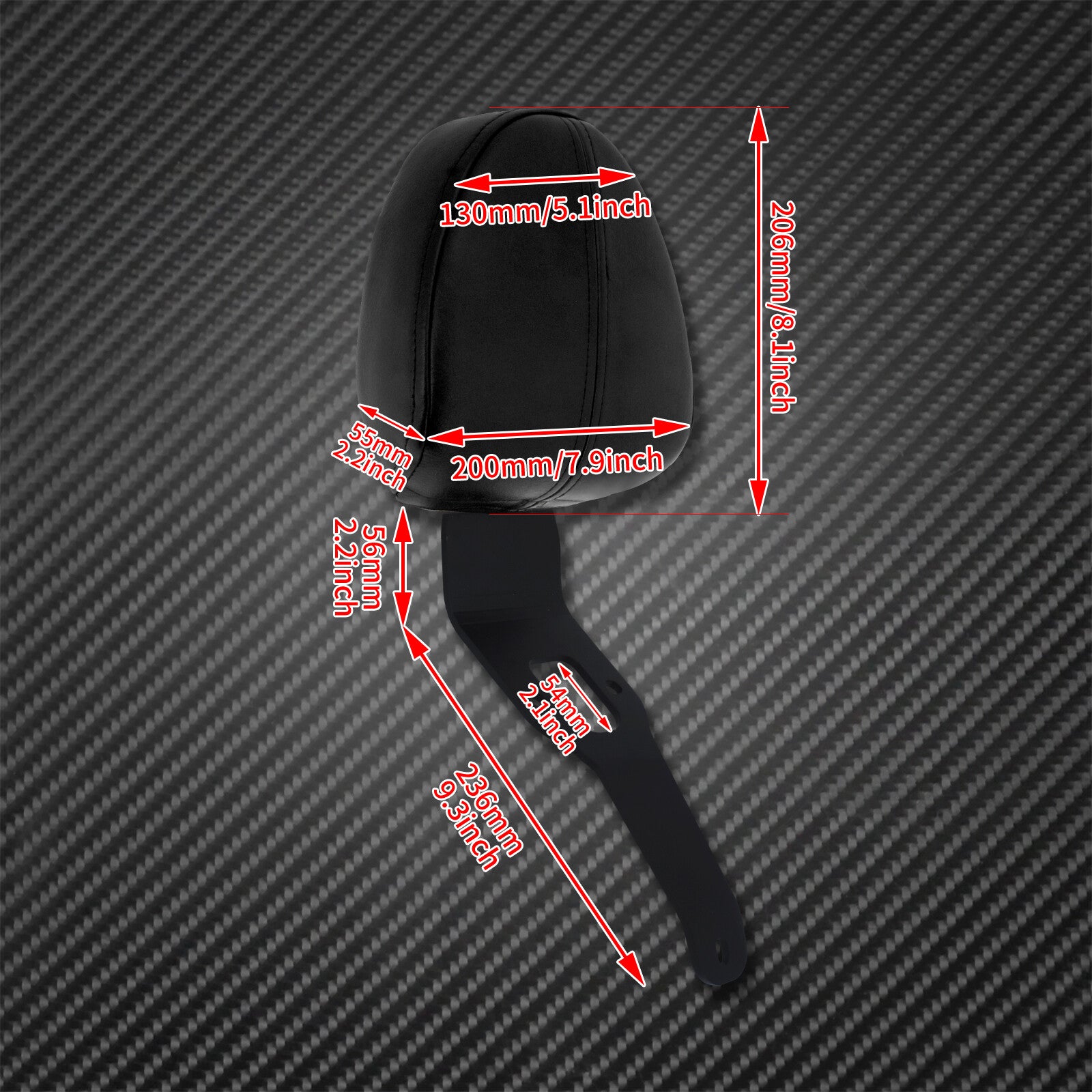 Black Front Driver Rider Backrest Pad Fit For Indian Scout 2015-2021 Sixty 16-20