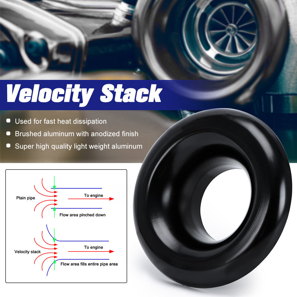 3 black Short for Ram Cold Air Intake Turbo Horn Aluminum Velocity Stack Adapter