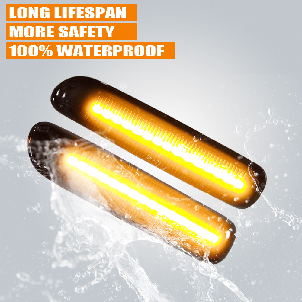 2-piece dynamic marker light smoke light lens with amber LED for BMW E46 3 Series 1998-2003