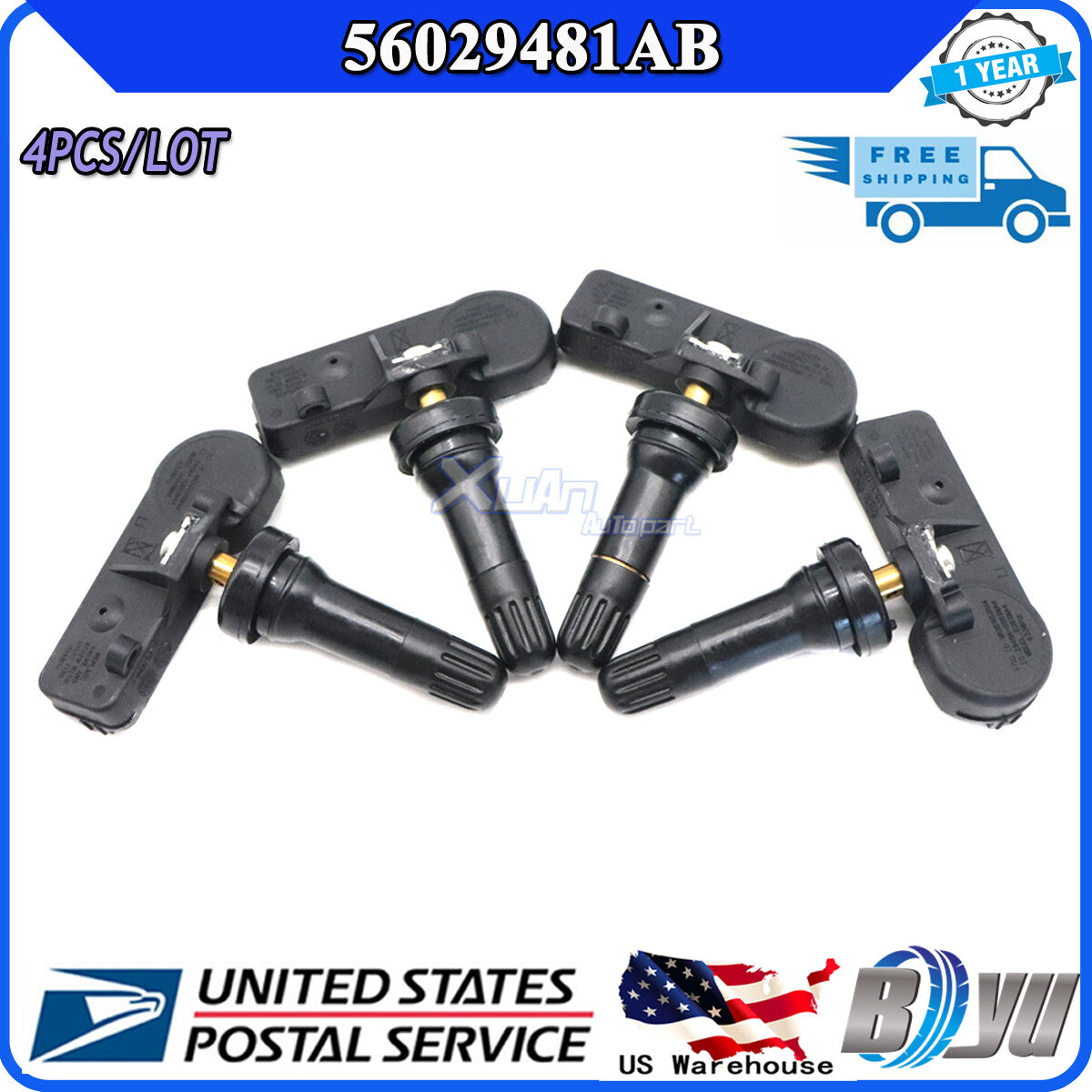 New 433MHz Tire Pressure Monitoring Sensor for Dodge for Ram for Jeep 4PCS 56029481AB