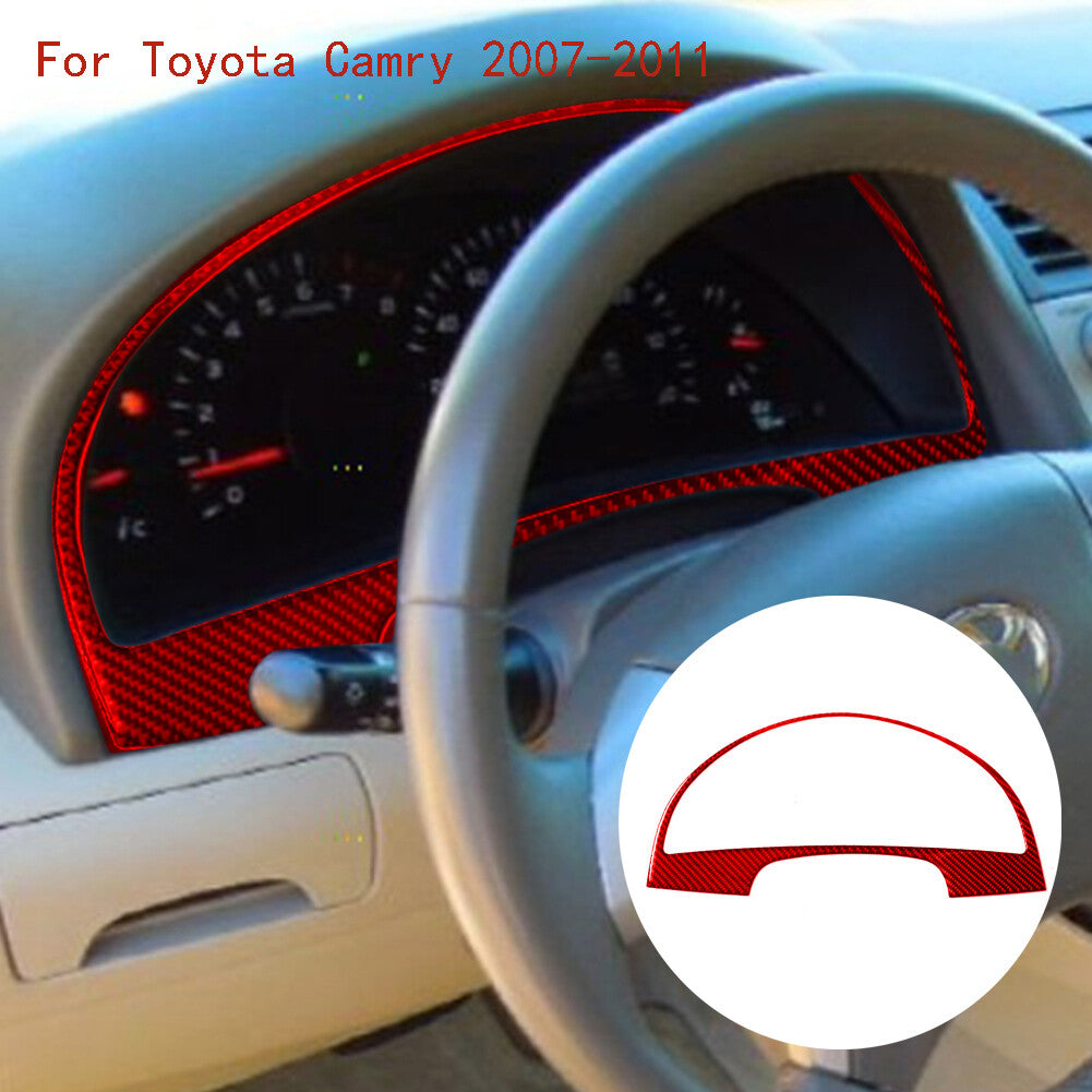 Red Carbon Fiber Speedmeter Panel Cover Trim Sticker for Toyota for Camry 2007-2011