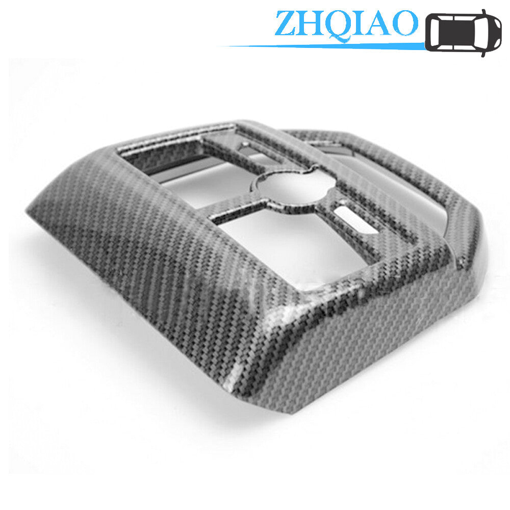 ABS Carbon Fiber Rear Air Condition Vent Cover Trim Fits for Peugeot 3008 GT 17-18