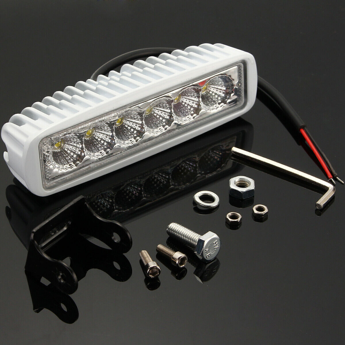 12V 6 LED Marine Spreader Deck/Mast Work Lights White For Boat Flood Light Bar