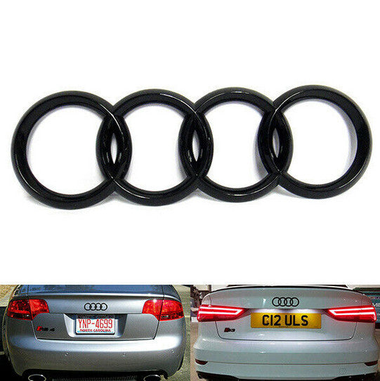 for Audi Q7 Rings Rear Badge Boots Trunk Stickers, Logo Badges, Gloss Black, 2010 - 2015