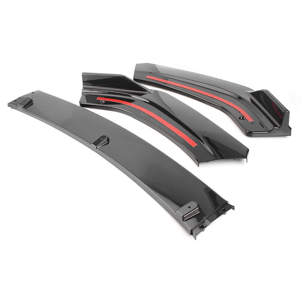 Front Bumper Lip Kit Spoiler Splitter for Honda for Civic 2016-2020 3PCs Gloss Black