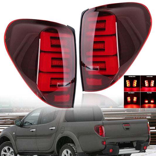 for Mitsubishi L200 Triton 2005-2014 Red Lens 2x LED Rear Tail Light Brake Lamp