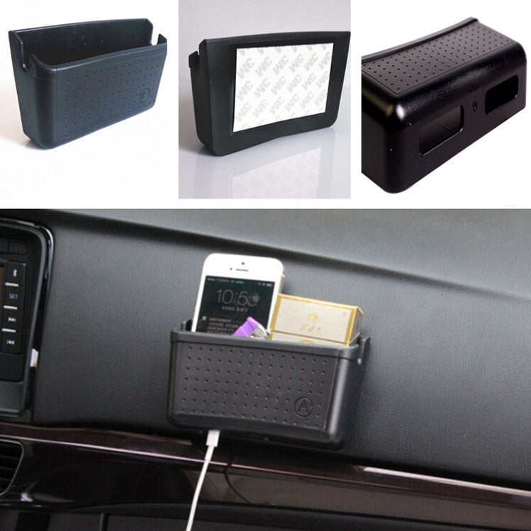 Car Phone Charging Cradle Hole Pocket Bag Holder Storage Large Box Sundries Bag