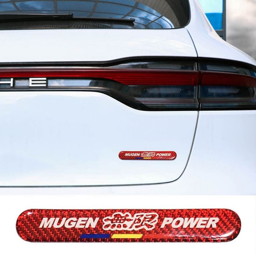 Car rear fender badge, door handle scratch-resistant sticker, Mugen red carbon 1x