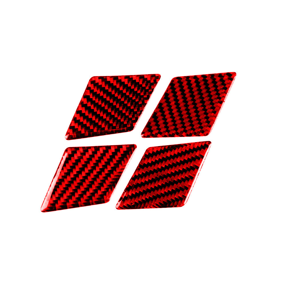 for Audi for A4 2017-2019 Red Carbon Fiber Inner Door Decorative Cover Trim Sticker