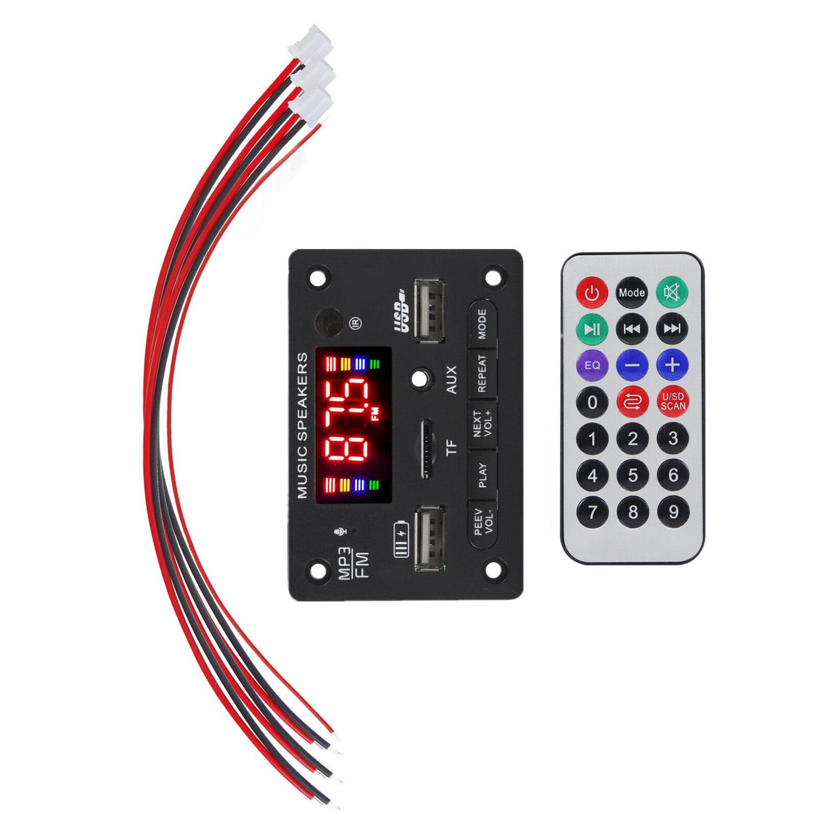 Wireless Bluetooth 5.0 MP3 Decoder PCB Board Car Stereo With Remote Control