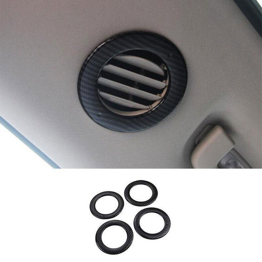 Back Row Air Outlet Vent Cover Trim 4PCS Fit for Ford Edge 2015-21 Carbon Fiber