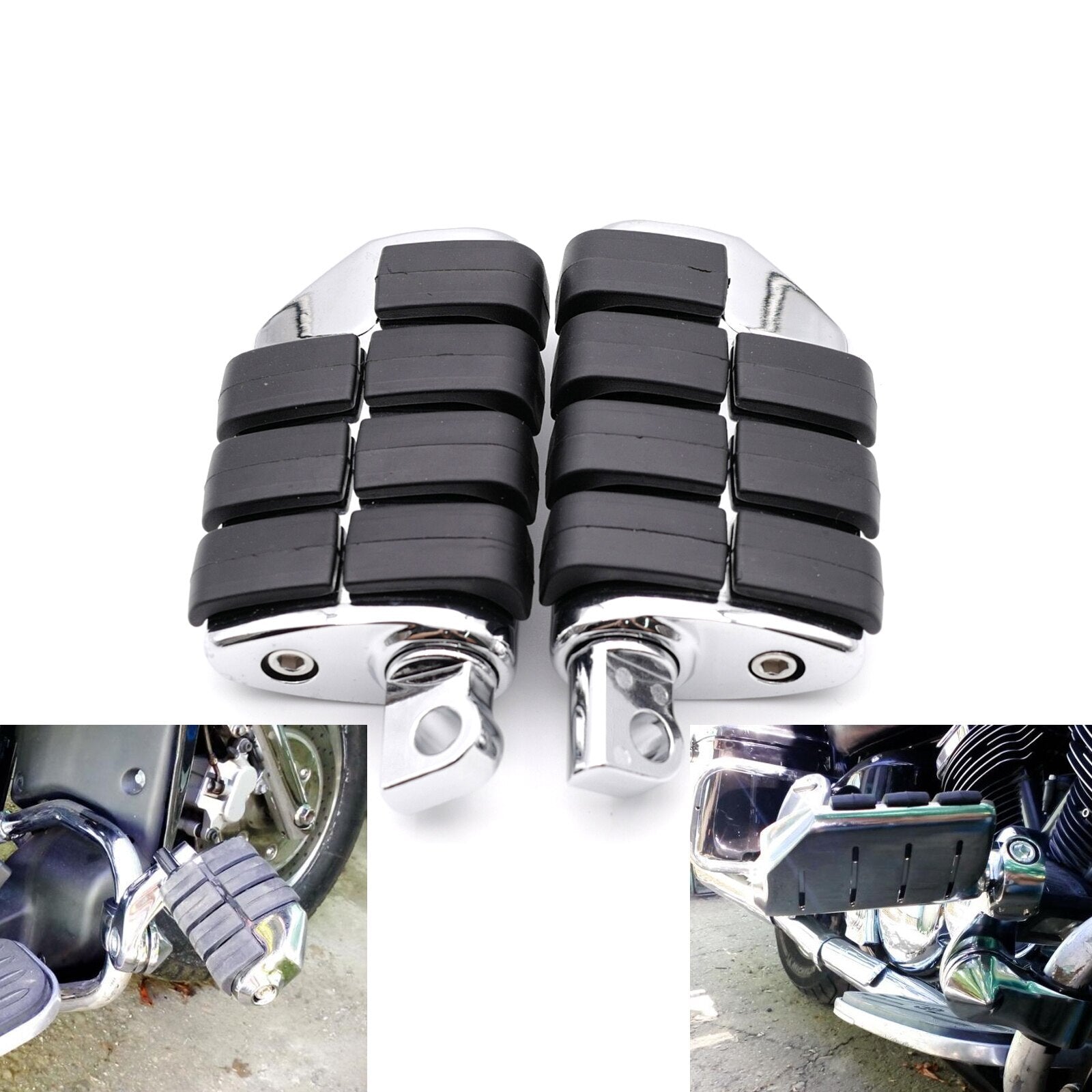 for Harley Davidson Chrome Highway Motorcycle Foot Pegs Pedals Crash Bar