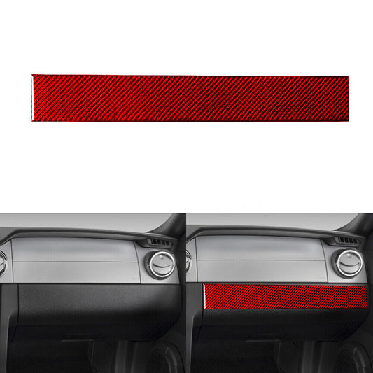 Red Carbon Fiber Above Glove Box Decorative Cover Trim for Ford for Mustang 2005-09