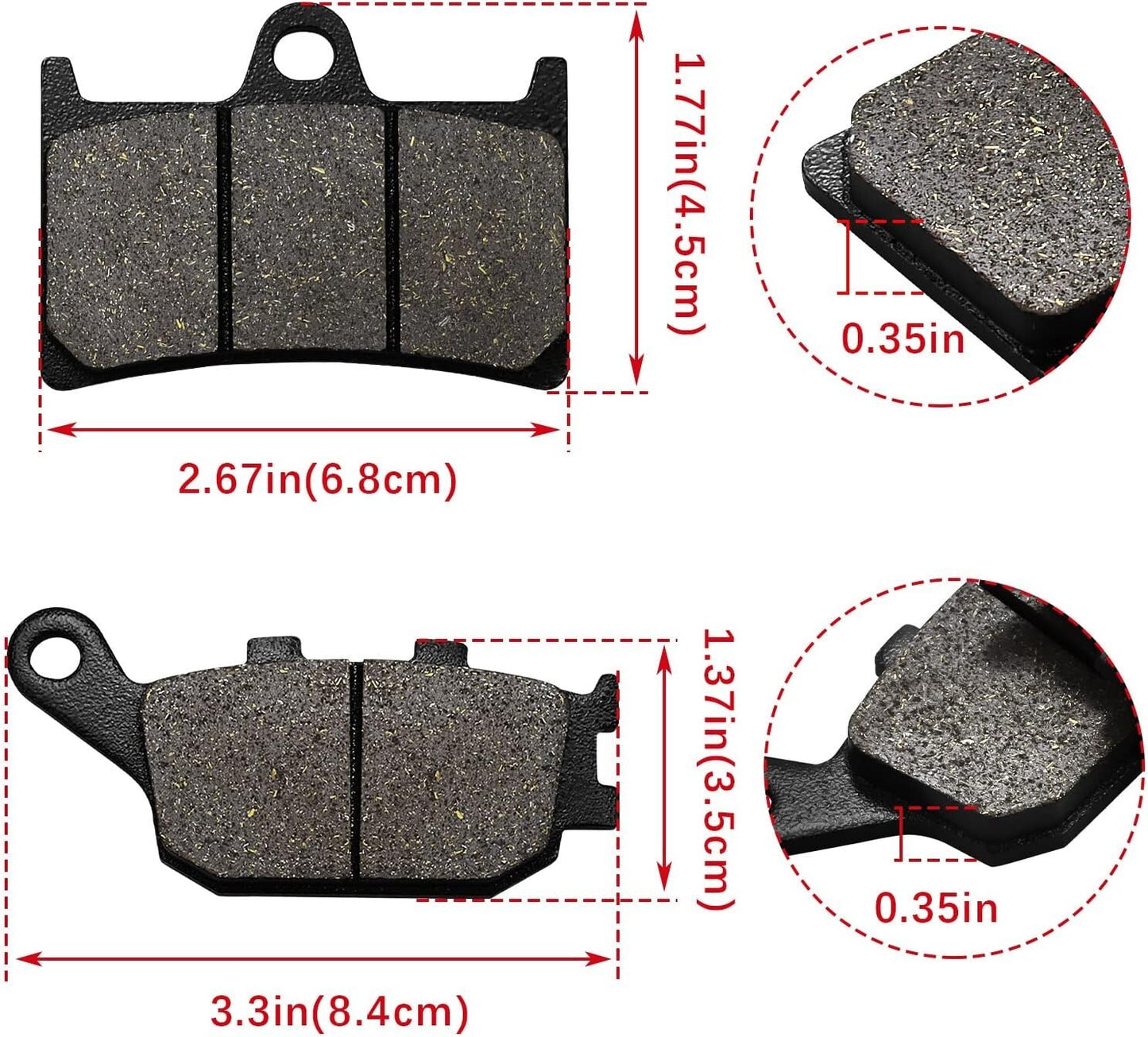 Brake Pads for Yamaha FZ8 FZ07 FZ09 FJ09 MT07 MT09 MT10 XSR700 XSR900 R6 YFZR6