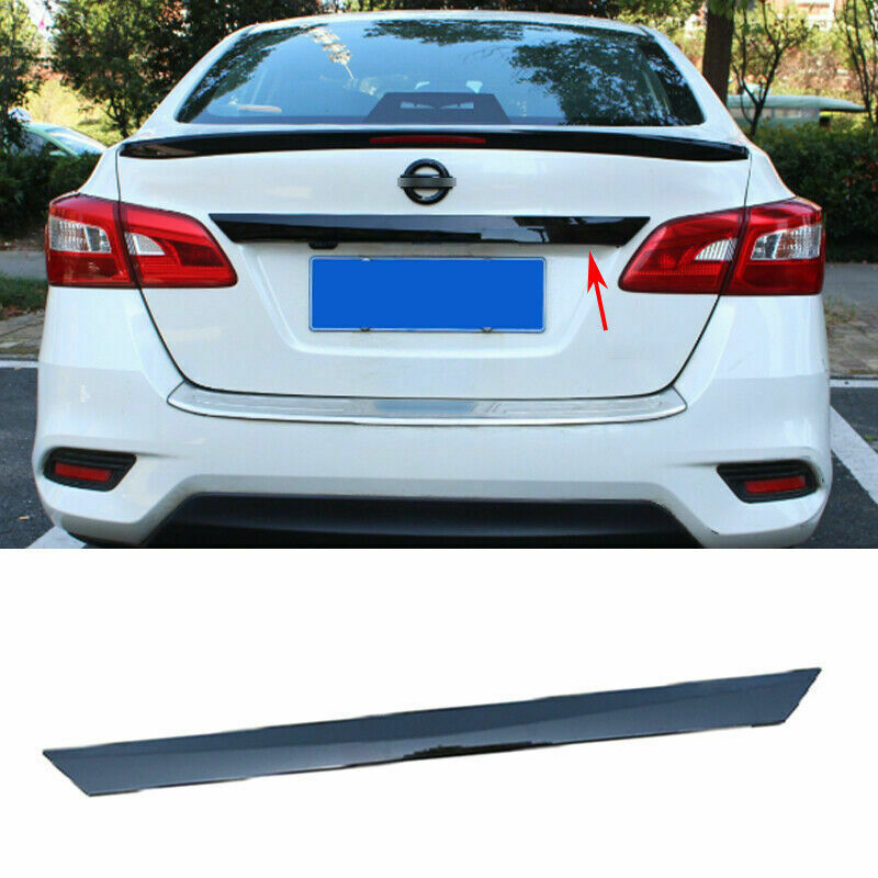 Glossy Black Tailgate Trunk Lid Panel Cover Trim for Nissan Sentra 2013-2019