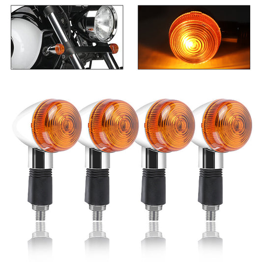 4pcs Motorcycle Bullet Brake Blinker Turn Signal Light Chrome Lamp Universal