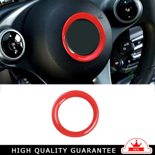 Car Steering Wheel Sticker Cover Trim for Mercedes-Benz for SMART 15-2018 Bright Red