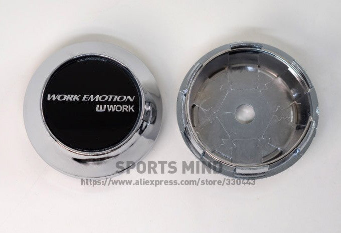 4-Piece Set of 45mm Black and Red Ray Wheel Center Stickers, Wheel Hub Stickers, and Rim Stickers