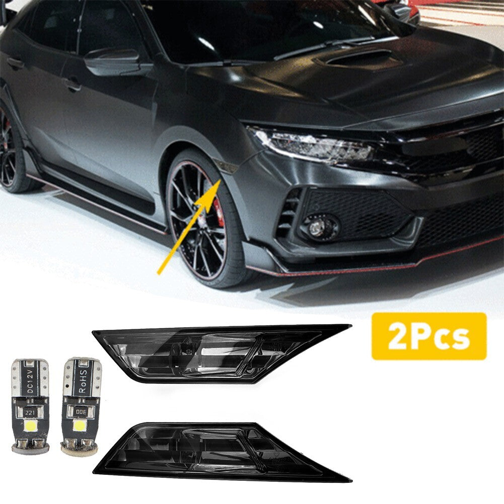 Smoked Lens LED Side Markers Turn Signal Light Lamps for Civic 2016-21