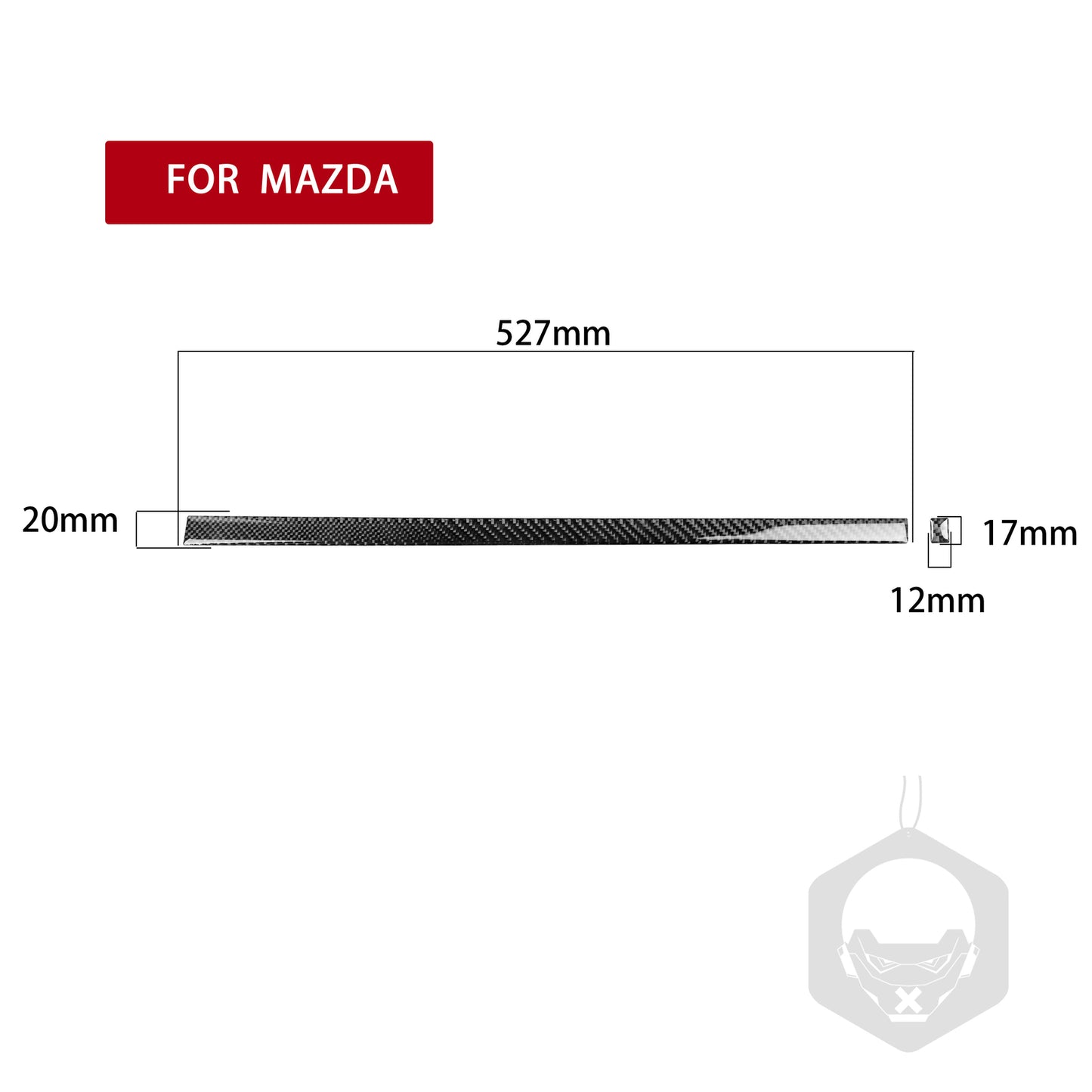 Carbon Fiber Passenger Side Dash Cover Trim Strip for Mazda MX-5 Miata 2009-2015