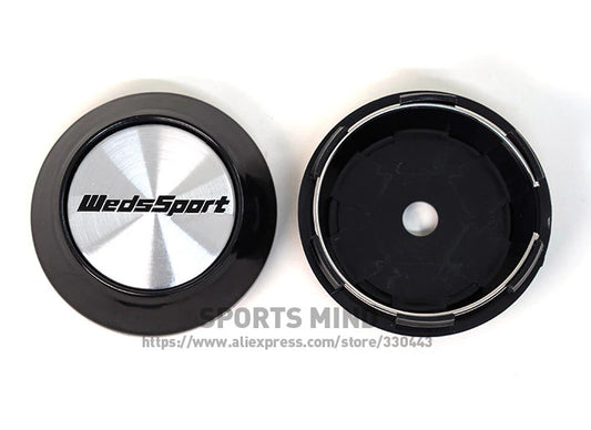 4x68mm wheel center cap, hubcap, rim cap, badge decal, Weds Sport silver TE37