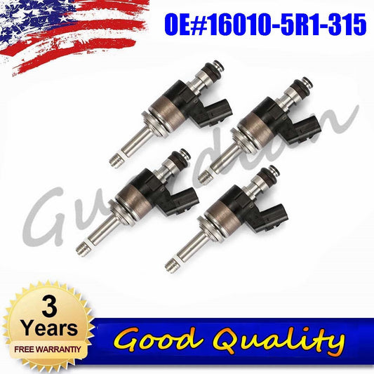 4-pack of 16010-5R1-315 fuel injectors (160105R1315) suitable for Honda Fit 2015-2019, 2016, 2017