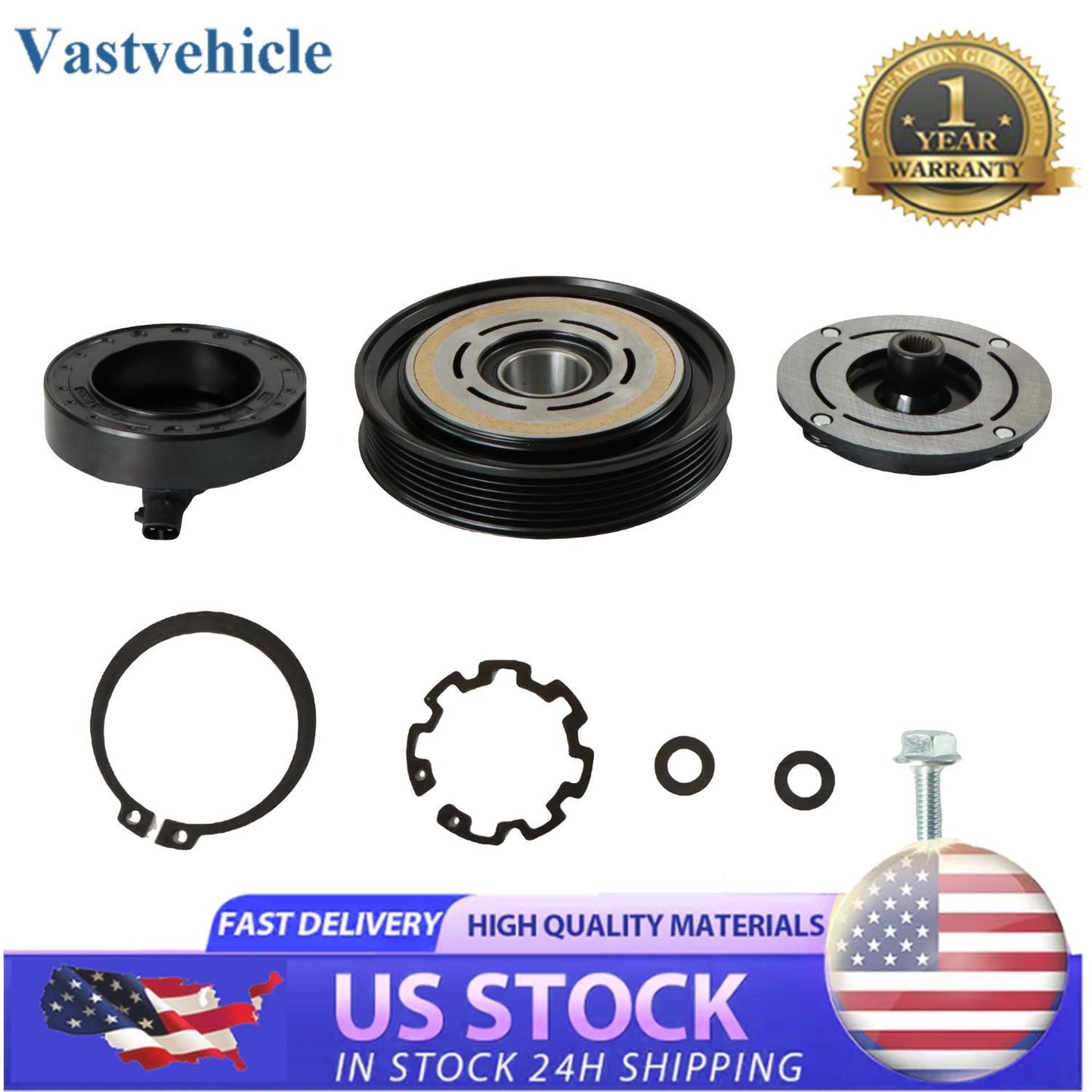 AC Conditioning Compressor Clutch Kit for Honda Odyssey 2005-07 4710535 6 Groove